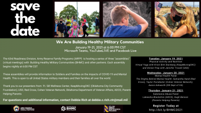 We are Building Healthy Military Communities FREE Virtual Event (Military Families ONLY)